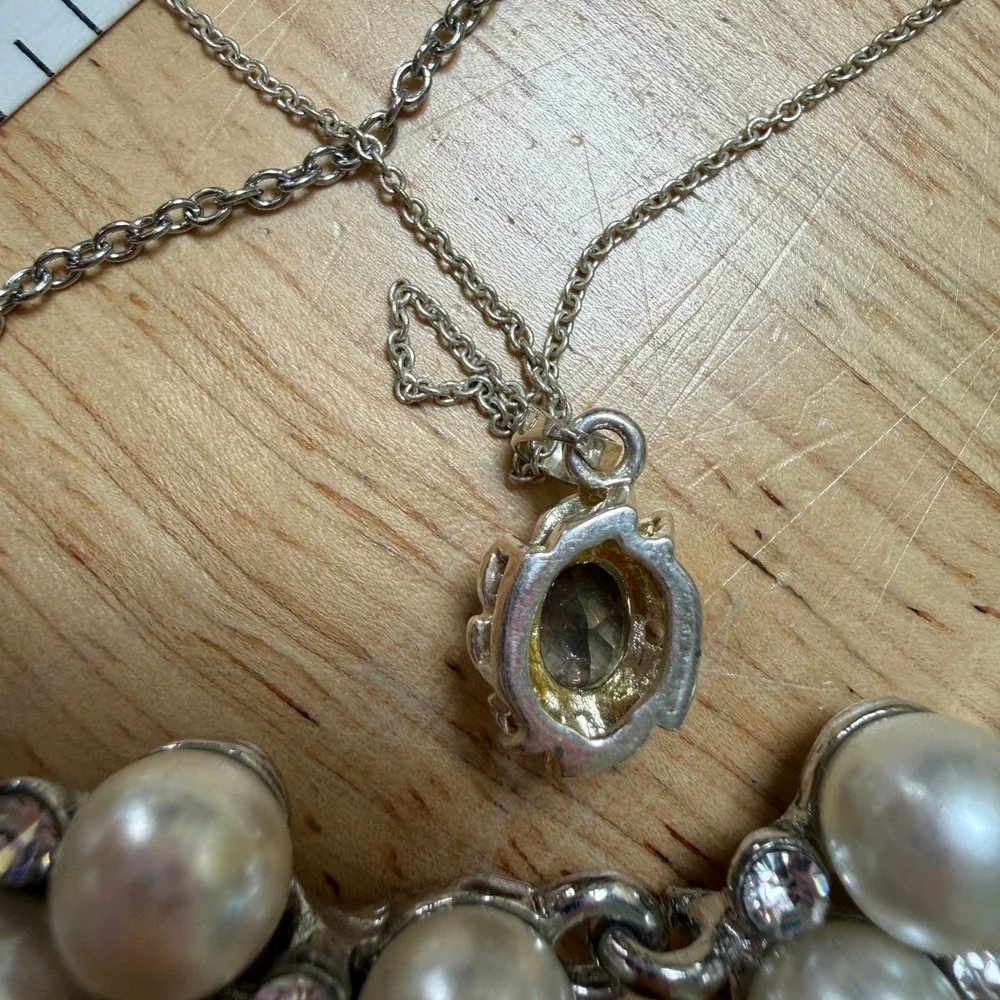 Romantic Pearlcore Y2K‎ Aesthetic Silver Necklace Lot of 3 from Unbranded